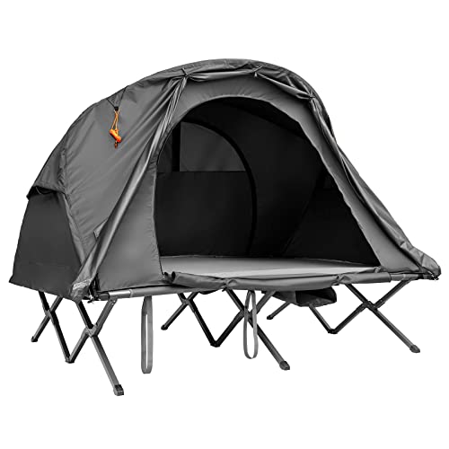 COSTWAY Feldbett mit Zelt für 2 Personen, Campingbett Campingzelt mit selbstaufblasender...