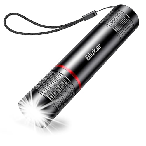 Blukar LED Taschenlampe Aufladbar, Superhelle Zoombare 2000 Lumen Mini Torch mit 4...