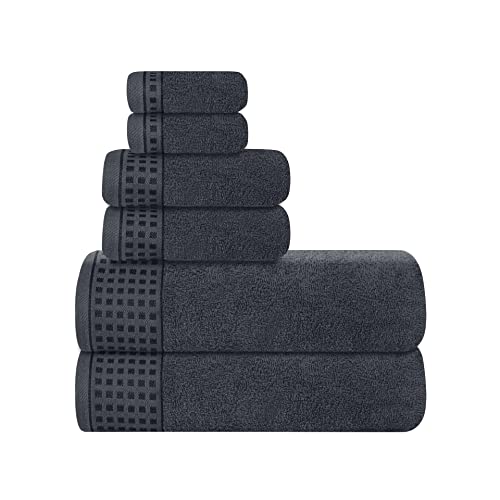 GLAMBURG Ultra Soft 6er-Pack Baumwoll-Handtuch-Set, enthält 2 übergroße Badetücher...