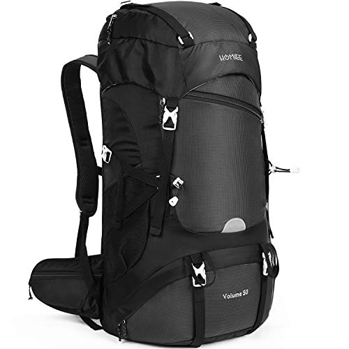 HOMIEE Wanderrucksack, 50 – 60 l, Trekkingrucksack mit Regenhülle, großer Kapazität,...