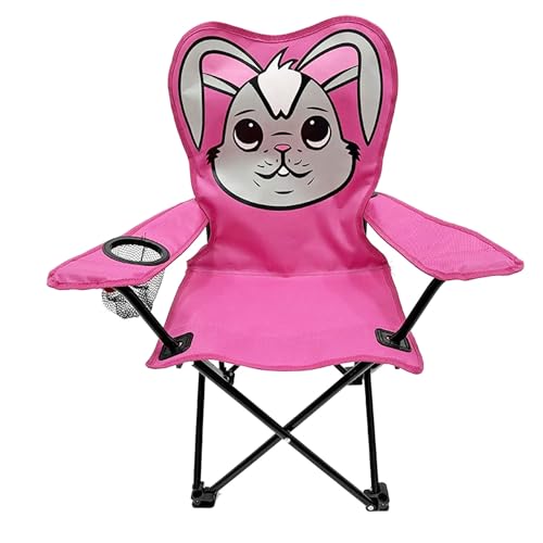 Kinder Anglersessel Pink Campingstuhl Faltstuhl Anglerstuhl Motiv Hase mit Getränkehalter...