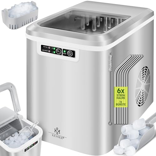 KESSER® Eiswürfelbereiter | Eiswürfelmaschine Edelstahl | Ice Maker | 12 kg 24 h |...