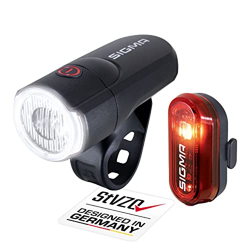 SIGMA SPORT Fahrradlicht Set Aura 30 & Curve – LED Fahrrad Licht Batteriebetrieben,...