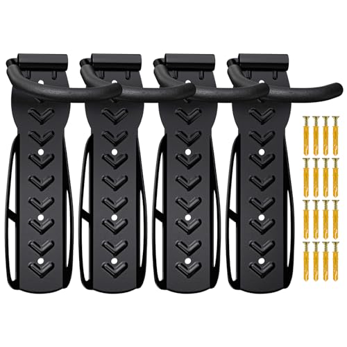 4 x WELLGRO Wand Fahrradhalter - Stahl Fahrrad Wandhalterung - Fahrrad Haken -...