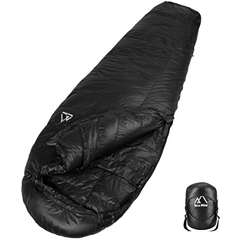 Terra Hiker Daunen-Winterschlafsack | Outdoor Mumienschlafsack für Camping und...