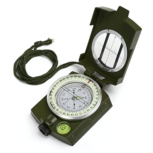 GWHOLE Kompass Militär Marschkompass mit Tasche für Camping, Wanderung, deutsche...