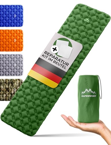 ALPENWERT® Isomatte Outdoor [Kleines Packmaß & Ultraleicht] Luftmatratze perfekt für...