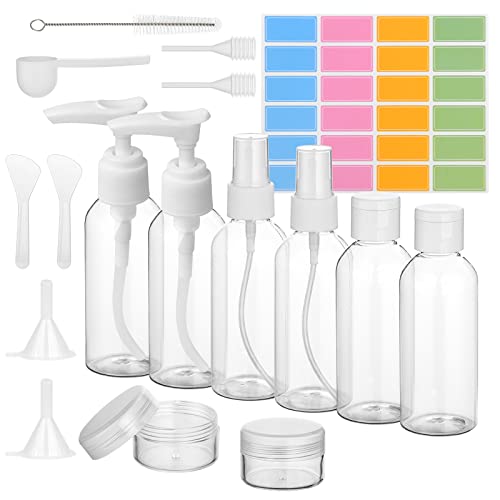 flintronic 80ml Leere Reiseflaschen Set, Reiseflaschen zum Befüllen mit Kleinem Trichter,...