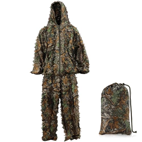 AnExer 3D Tarnanzug Ghillie Suit Dschungel Kostüm Tarnung Woodland Camouflage Anzug...