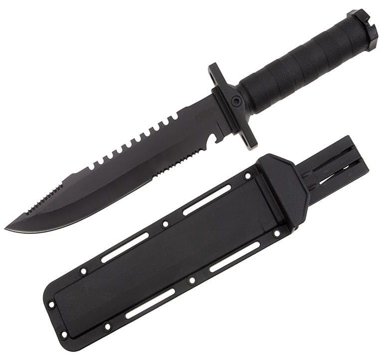 KS-11 Knife Outdoor Messer 35cm Länge - Bushcraft Messer mit rutschfesten Griff perfekt...