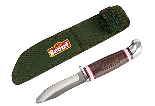 Happy People 19337 - SCOUT robustes Schnitzmesser für Kinder mit Tasche, ideales Outdoor...