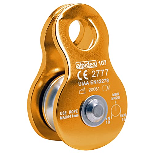 ALPIDEX Seilrolle Umlenkrolle 20 kN - Mobile Pulley Flaschenzug - für Seile bis 11 mm...