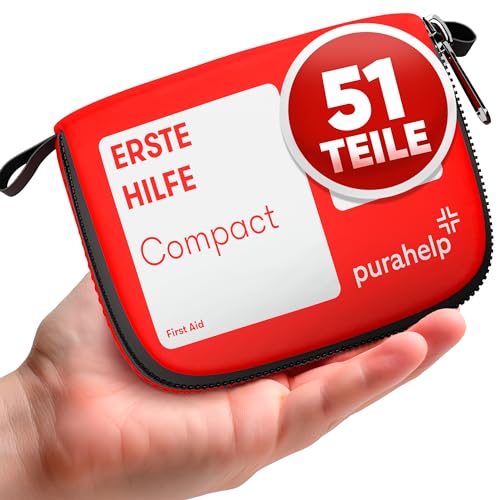 Mini Erste Hilfe Set - Kompakt & Leicht - 51 Teile für Reisen, Outdoor, Camping, Fahrrad...