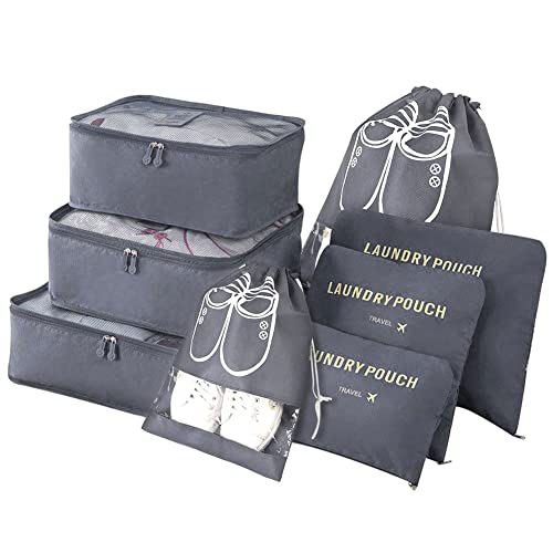 Vicloon Koffer Organizer, 8-in-1-Set Gepäck Organizer, wasserdichte Reise Kleidertaschen...