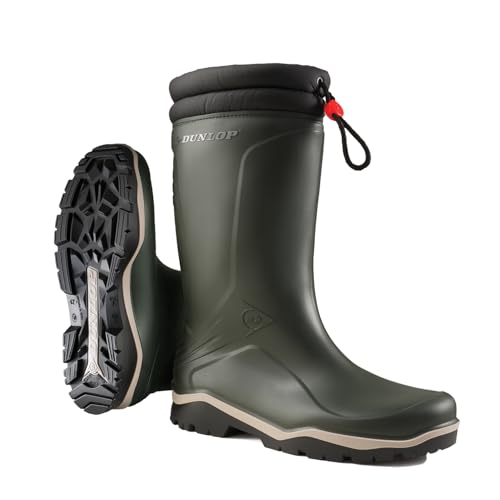 Dunlop Blizzard Winter-Gummistiefel, mit Fleece gefütterter gepolsterter Kragen , Grün -...