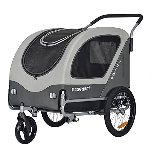 Doggyhut Original Large Fahrradanhänger & Hundebuggy 2 in 1 für Hunden bis 35kg...