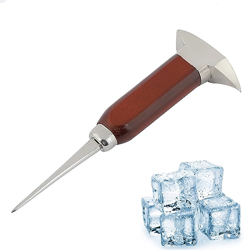 Duokon Eispickel 17 cm, Edelstahl-Eiszerkleinerer Mit Holzgriff, Eiscrusher Manuell,...