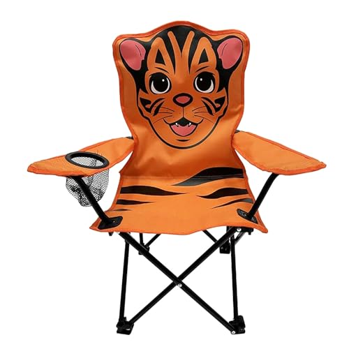 Mojawo Kinder Anglersessel Orange Campingstuhl Faltstuhl Anglerstuhl Motiv Tiger mit...