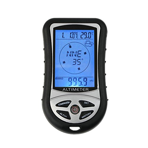 Multifunktions-Gerät für Outdoor / Wandern / Campen, 8 in 1, LCD-Digitalanzeige,...