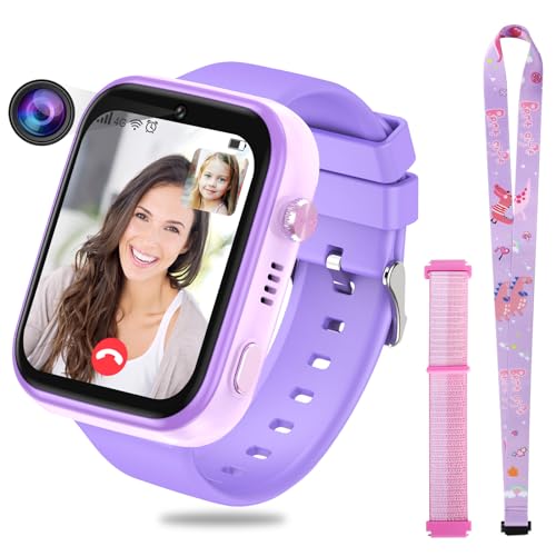 OKYUK 4G Smartwatch für Kinder, GPS-Tracker, mehrere Desktop-Stile zur Auswahl,...