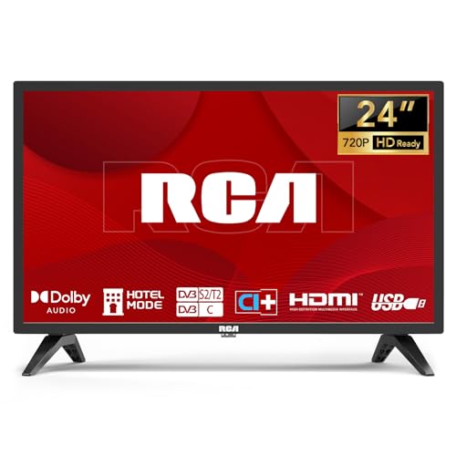 RCA TV 24 Zoll Fernseher(60cm) HD Ready Triple Tuner (DVB-T/T2-C-S/S2) USB Media Player...
