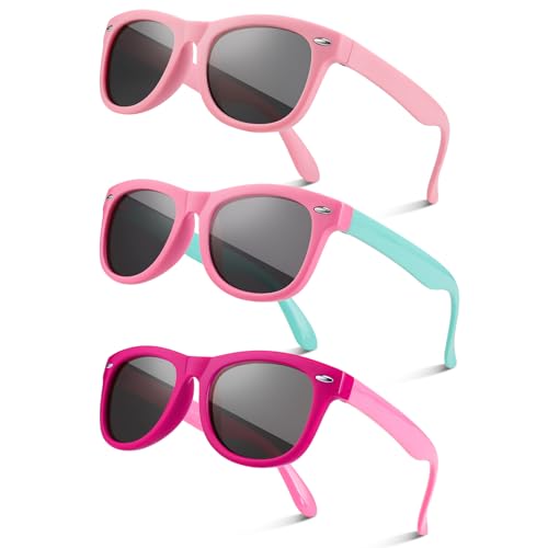 Utensilsto 3 Stück Sonnenbrille Kinder Polarisiert Flexible Sonnenbrille Silikon Rahmen...