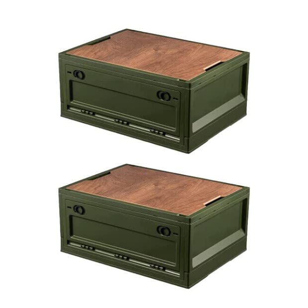 RMAN® 2er Set Aufbewahrungsbox mit Deckel 35L Campingbox mit 4 Rollen Kofferraum Organize...