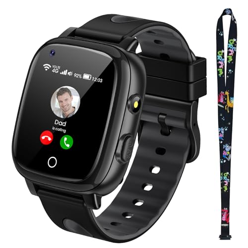 PIULAXIU 4G Smartwatch Kinder mit langanhaltendem Video-und Telefonanruf, SOS, GPS,...