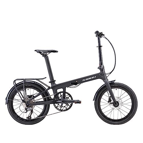 KABON Klapprad 20 Zoll Carbon, 9 Geschwindigkeit Faltrad mit Carbon Rahmen Ultraleichtes...