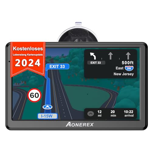 Navigationsgerät für Auto, Aonerex 7 Zoll GPS Navi für Auto PKW LKW mit Europa UK 52...