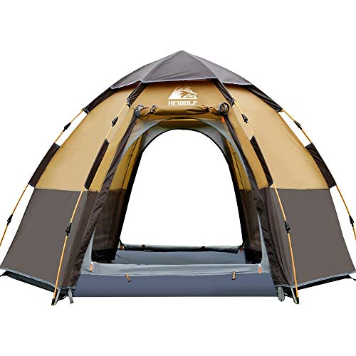 HEWOLF Camping Zelt 3-4 Personen Kuppelzelt Wasserdicht UV-Schutz Pop Up Zelt...