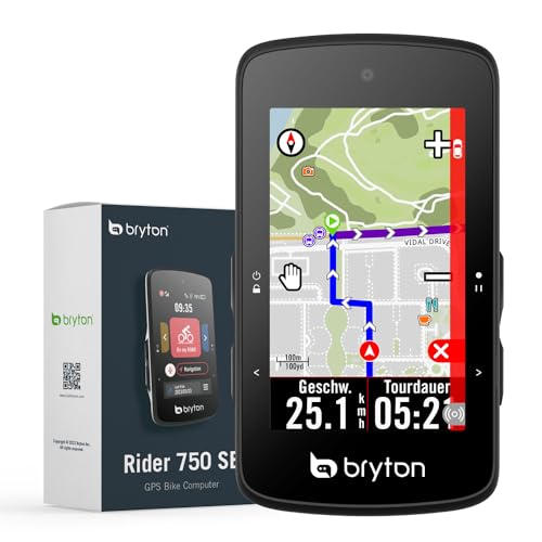 Bryton Rider 750SE 2.8' Farb-Touchscreen GPS Fahrradcomputer mit Offline-EU-Karte und...