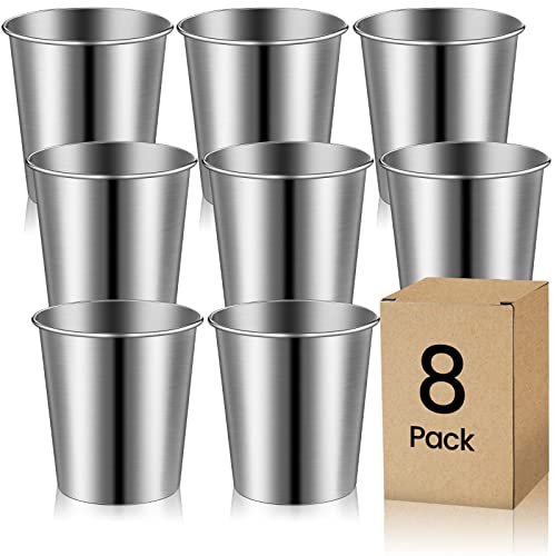 8 Stück Edelstahlbecher, 260ml Edelstahl Schnapsgläser Set, Stapelbar Trinkbecher...