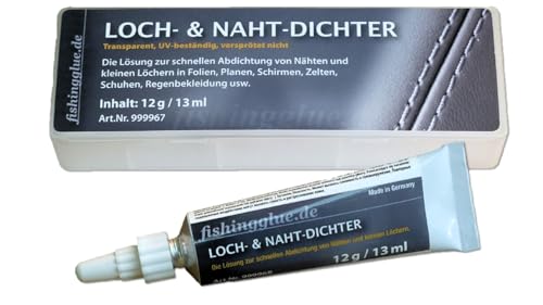 fishingglue.de LOCH-& NAHT-DICHTER 12g, flüssiges PVC, Wasser-& UV-beständig,...