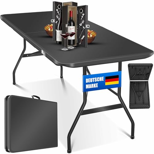 KESSER® Buffettisch Tisch klappbar Kunststoff 183x76 cm Campingtisch Partytisch...