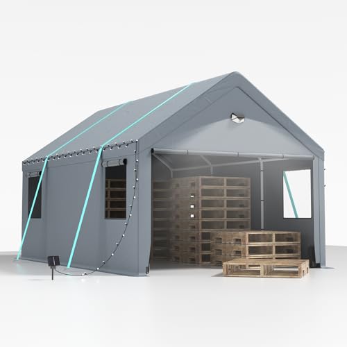 Carport Zeltgarage 3x6 m – extra großes Garagenzelt Winterfest mit Roll-up-Fenster für...