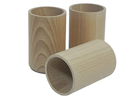 Wooden World 4x Holzbecher Tasse Runde für Bleistift Bleistift auf Schreibtisch...