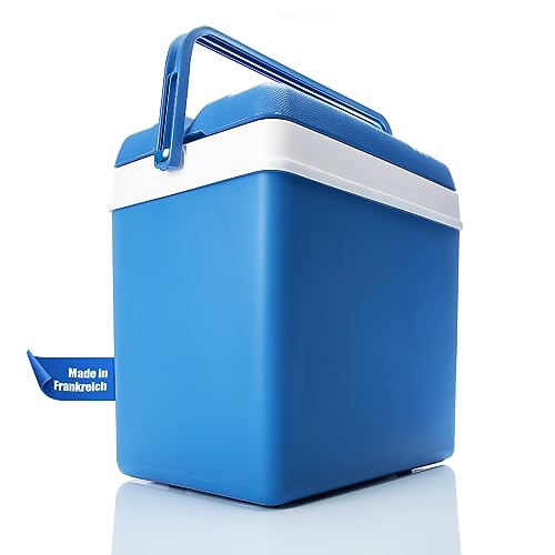BigDean Kühlbox 24 Liter blau/weiß - Isolierbox mit bis zu 11 Std. Kühlung - Thermobox...