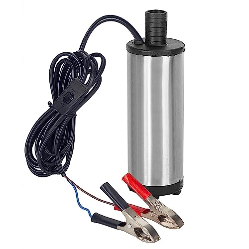 DC 12V 51mm Dieselpumpe Ölpumpe Tauchpumpen mit Filter Mesh,30L/min 304 Kraftstoffpumpe...