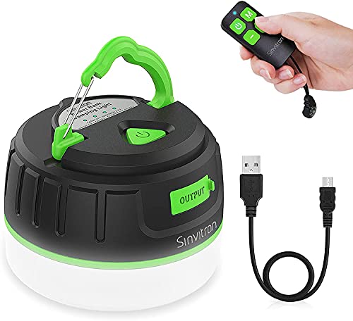 Sinvitron Wiederaufladbare Campinglaterne mit Fernbedienung, 6400mAh Power Bank, dimmbares...