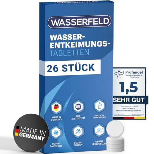WASSERFELD® Wasserentkeimungstabletten [26 Stück] - Made in Germany - NSF geprüfte...