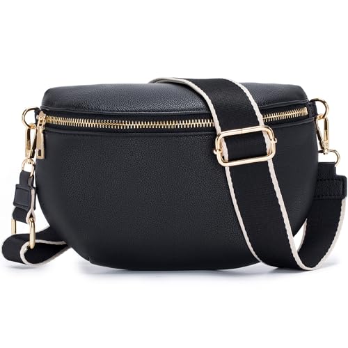 Roulens Kleine Damen Umhängetaschen,Elegant Bauchtasche Damen,Umhängetasche aus Veganes...