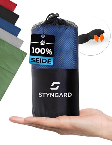 STYNGARD Hüttenschlafsack Seide 100% [200g] - Seidenschlafsack Ultraleicht kleines...