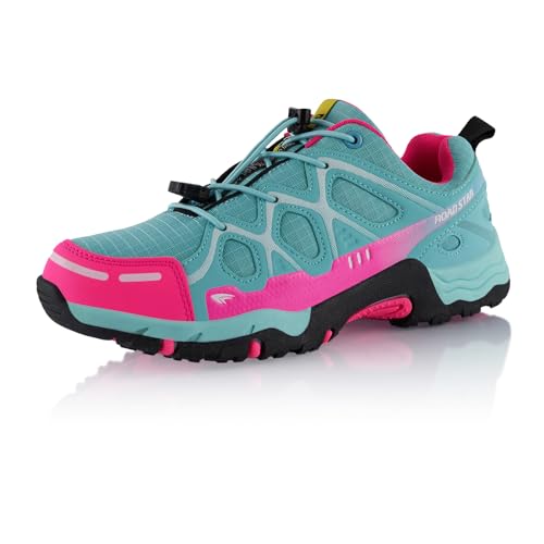 Fusskleidung® Damen Herren Wanderschuhe atmungsaktive Trekkingschuhe Blau Schwarz Pink EU...