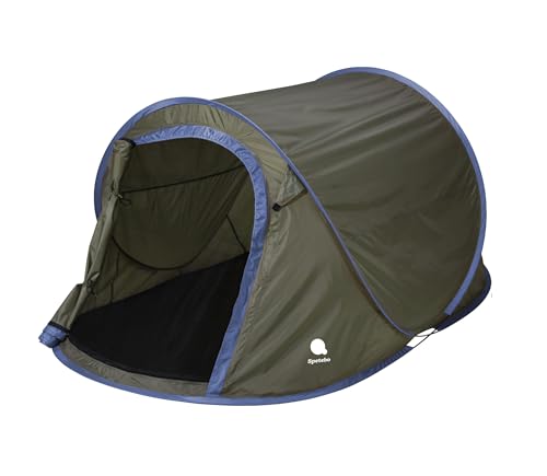 Spetebo Pop Up Wurfzelt grün 220 x 120 cm - 2 Personen - Sofortzelt für Trekking und...