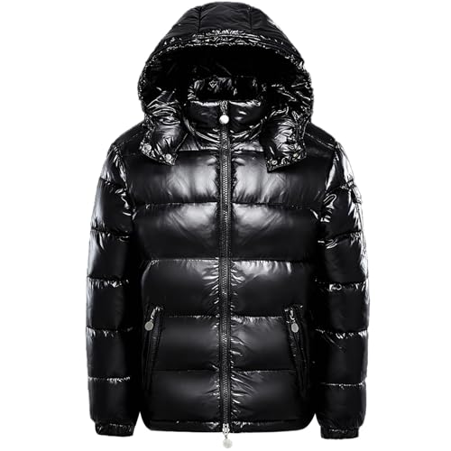 Winterkapuzenjacke, warm, mittleres Gewicht, Metallic-Daunenjacke, Reißverschluss,...