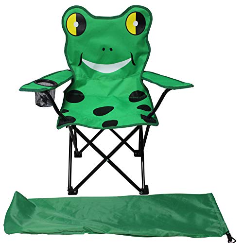 Kinder Anglersessel Campingstuhl Faltstuhl Anglerstuhl Motiv Frosch mit Getränkehalter...