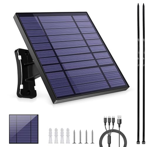 XRDZYXGS Solarpanel, 5W 5V Solarzelle Solar Ladegerät, Solar Powerbank mit 3...