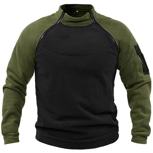 Fleecepullover Herren Militär Outdoor Fleecejacke Warme Tactical Combat Fleece Pullover...