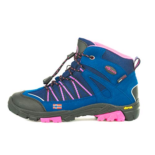 Trollkids Lofoten Wanderschuh Hiker Mid, Blau/Magenta,...